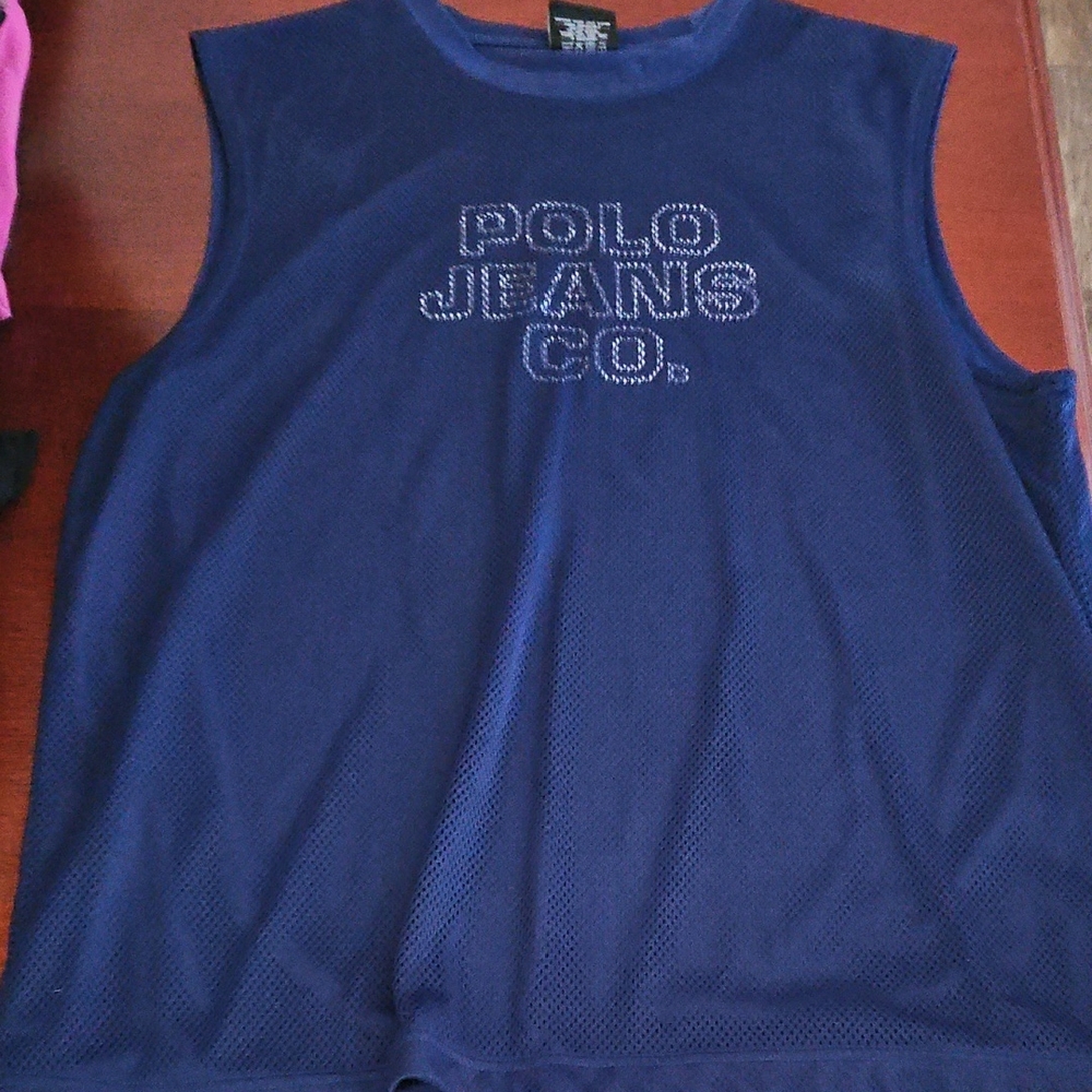 Vintage polo Jeans Co. Blue Sleeveless Top
